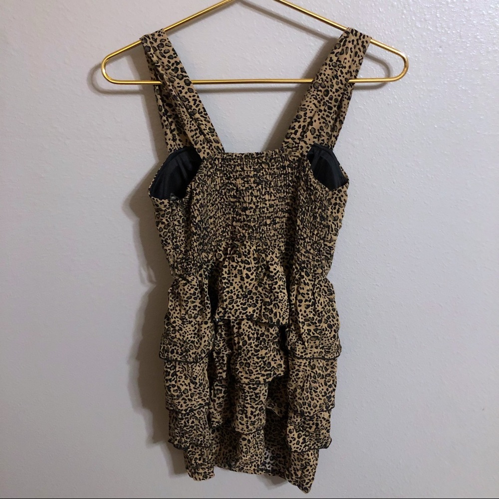 Cheetah Print Ruffle Mini Dress - Picture 6 of 6
